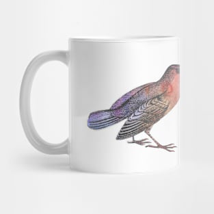 Cute vintage bird print with warm watercolour effect Mug